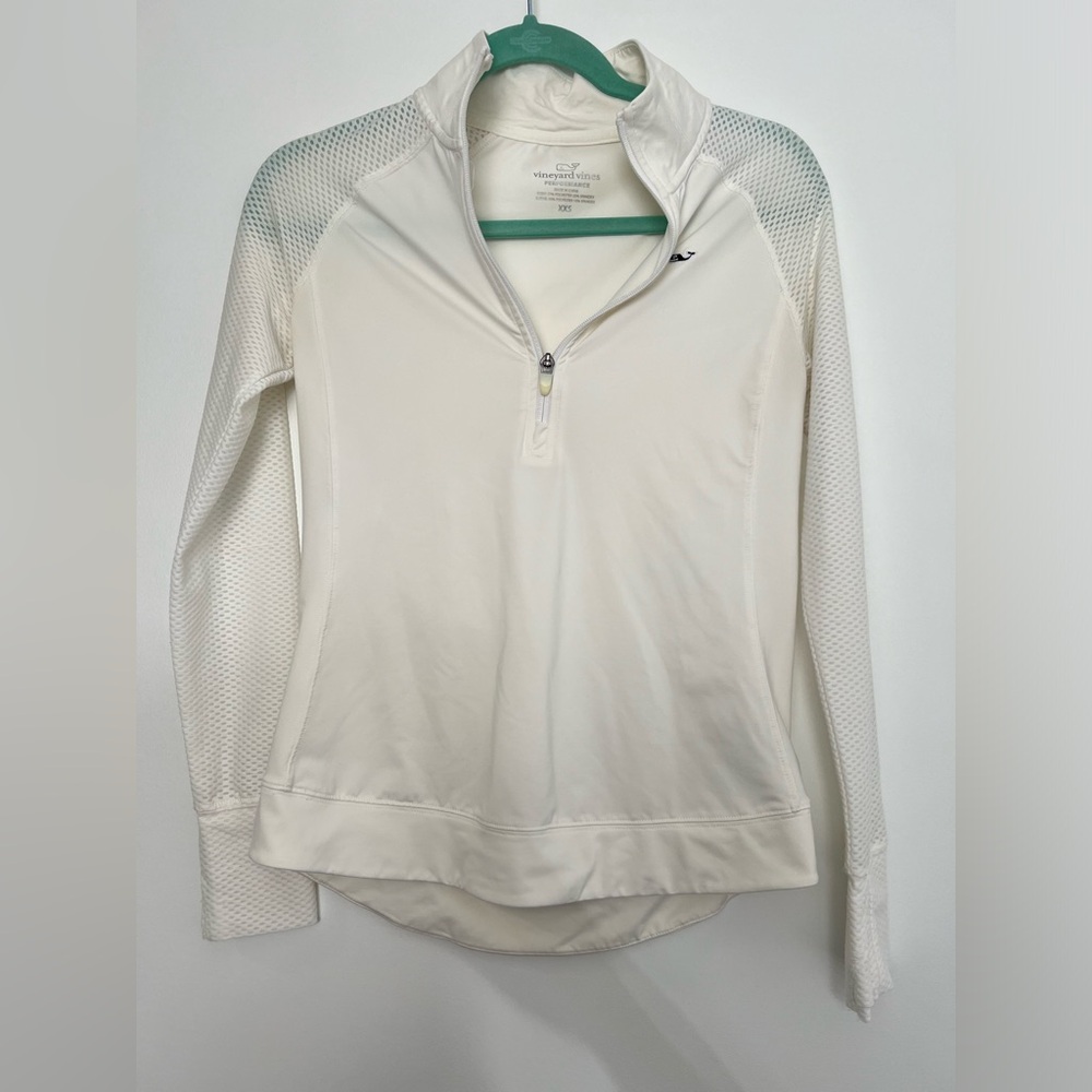 Vineyard Vines White Athletic ¼ Zip Up Size XXS